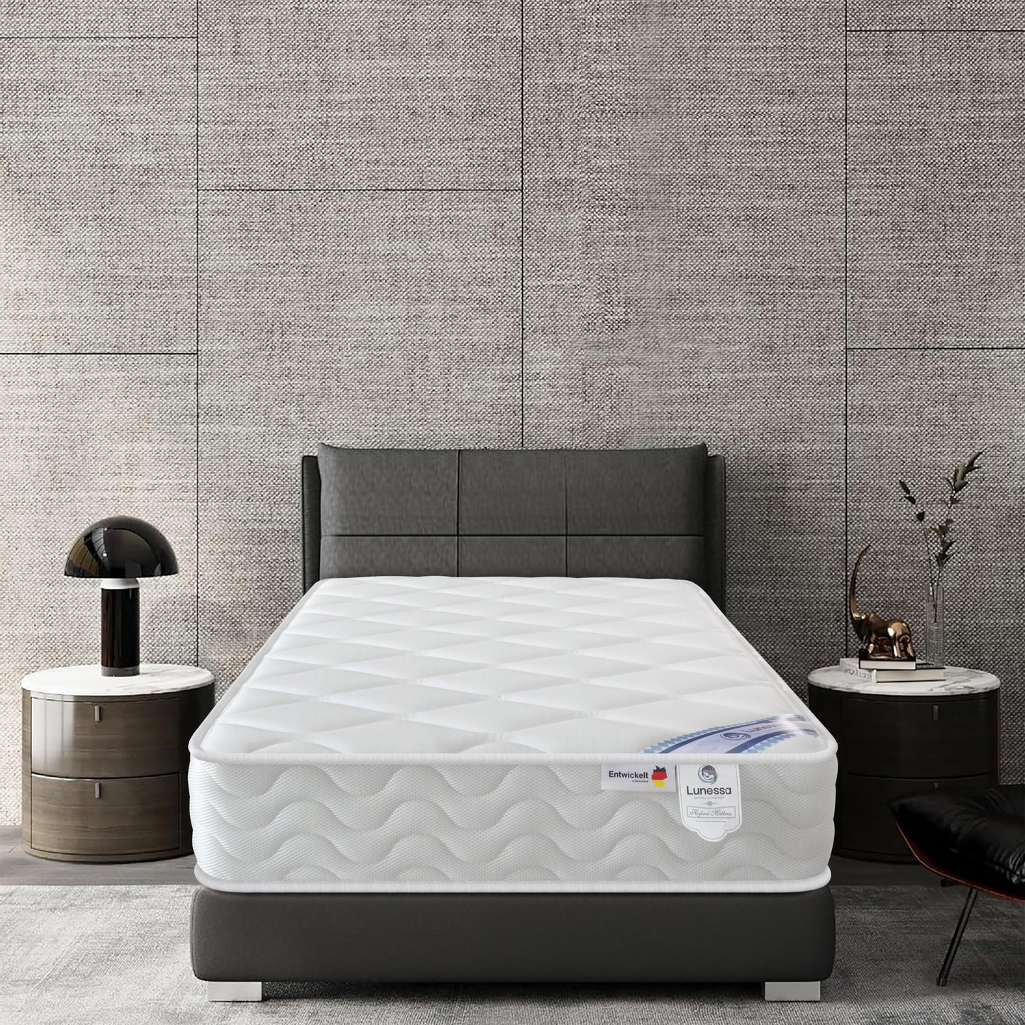 Lunessa Aura – Leichte Hybridmatratze mit 7-Zonen-Stütze & Belüftungssystem