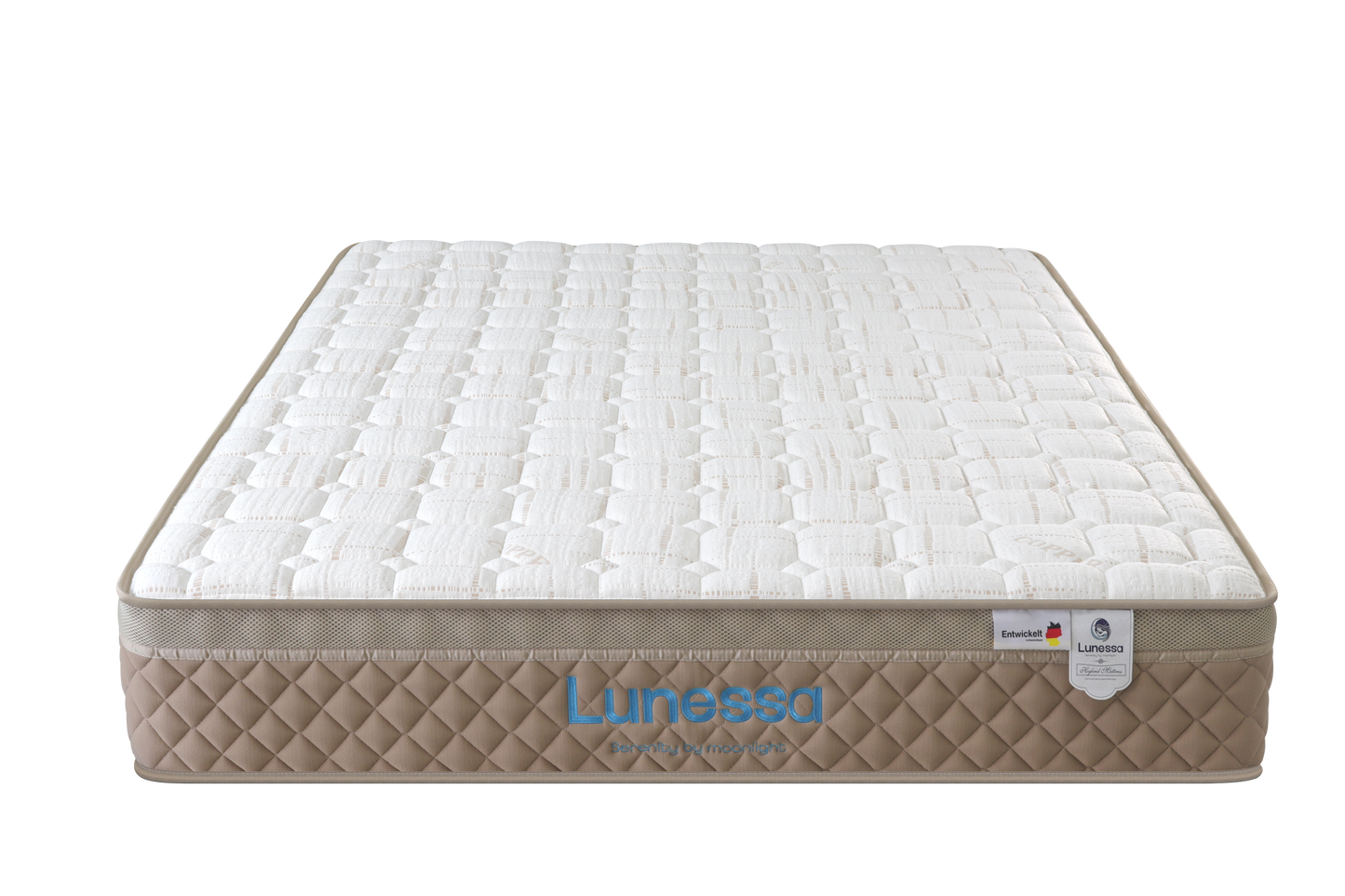 Orthopädische Luxus-Hybridmatratze für Rückenschläfer & Paare – Lunessa Sapphire mit 800 Taschenfedern & Kupferbezug