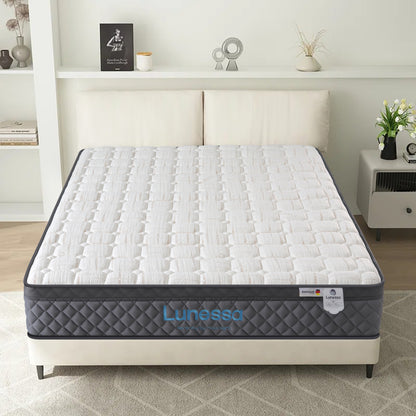 Orthopädische Luxus-Hybridmatratze für Rückenschläfer & Paare – Lunessa Sapphire mit 800 Taschenfedern & Kupferbezug