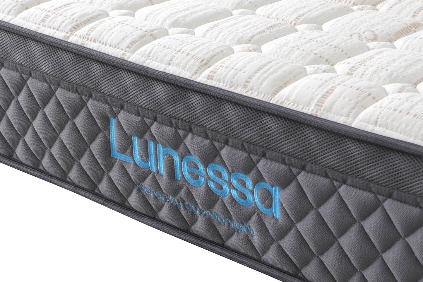 Orthopädische Luxus-Hybridmatratze für Rückenschläfer & Paare – Lunessa Sapphire mit 800 Taschenfedern & Kupferbezug