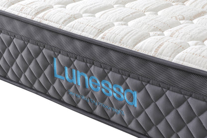 Orthopädische Luxus-Hybridmatratze für Rückenschläfer & Paare – Lunessa Sapphire mit 800 Taschenfedern & Kupferbezug